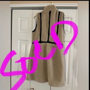 SOLD Fur Vest with Faux leather trim